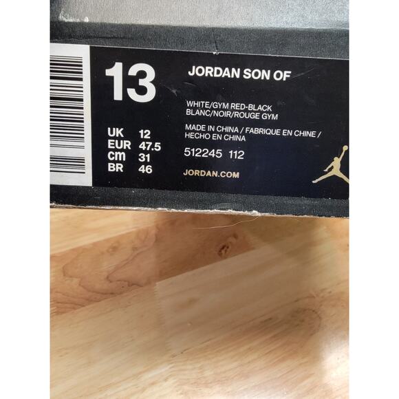 Nike Air Jordan Son Of Mars White-Gym Red-Black Sz 13 [512245-112]